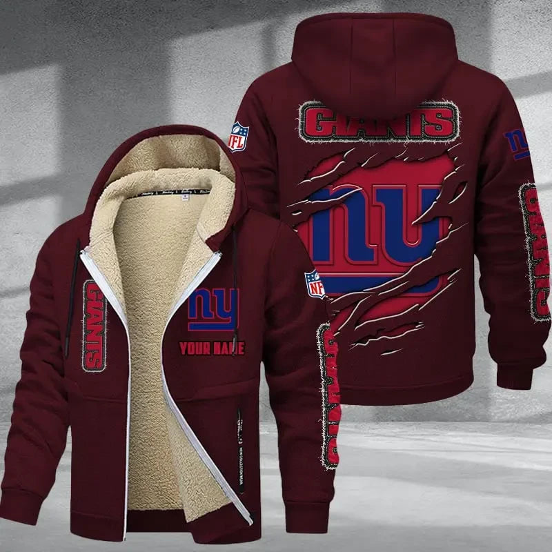 New York Giants DMTZ0377 Thickened Zipper Hoodies
