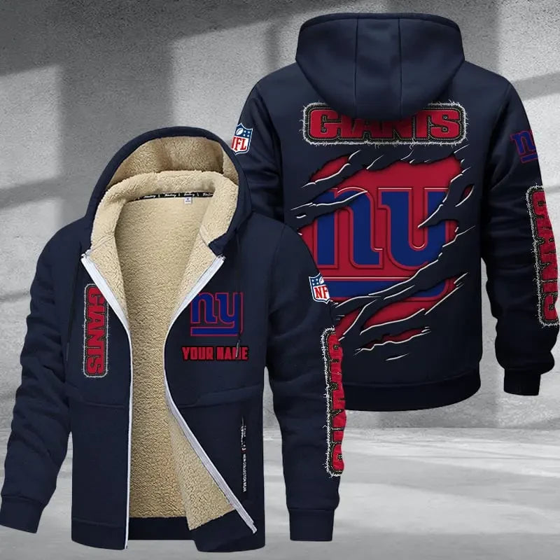 New York Giants DMTZ0377 Thickened Zipper Hoodies