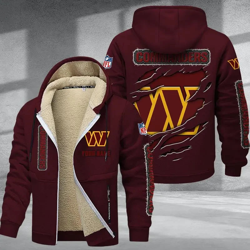 Washington Commanders DMTZ0385 Thickened Zipper Hoodies
