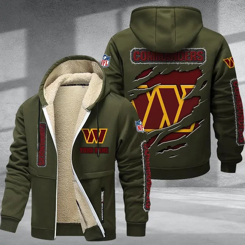 Washington Commanders DMTZ0385 Thickened Zipper Hoodies