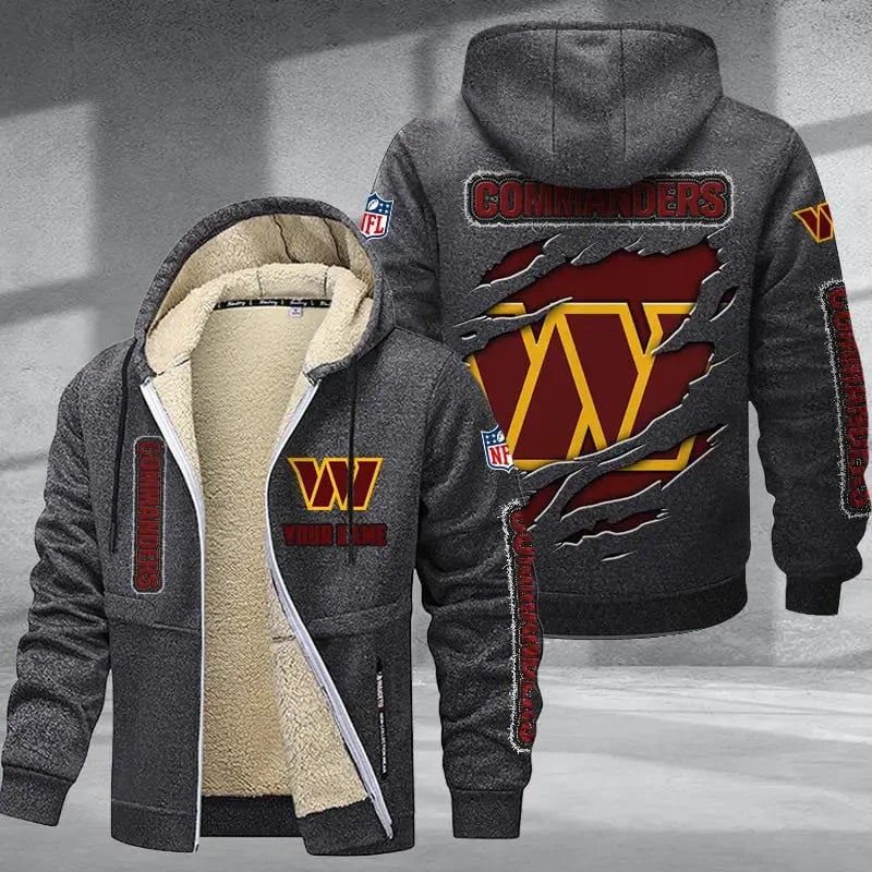 Washington Commanders DMTZ0385 Thickened Zipper Hoodies
