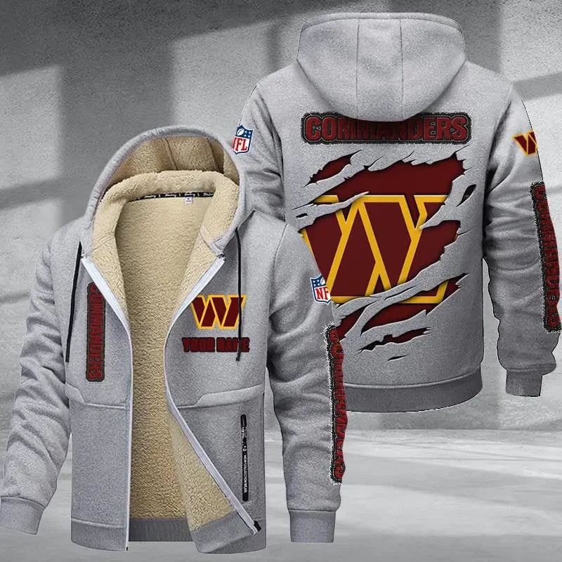 Washington Commanders DMTZ0385 Thickened Zipper Hoodies