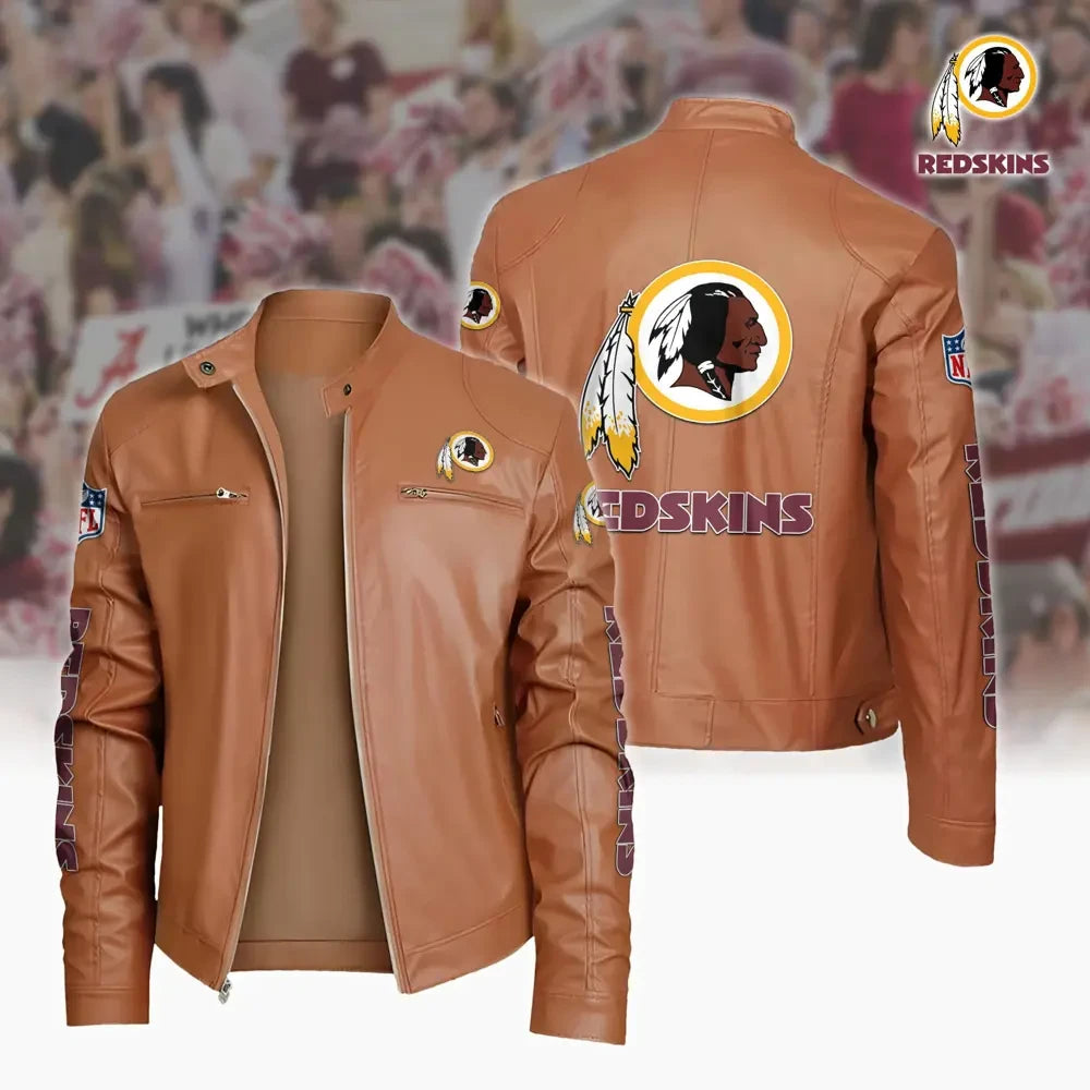 Washington Redskins Custom Name Sport Leather Jacket SPTSLJ025