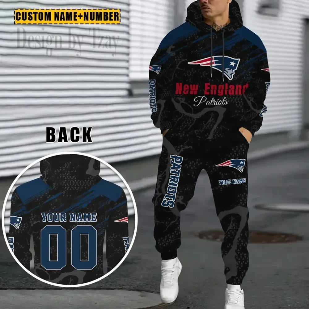 New England Patriots Combo Hoodie And Sweatpants Gift For Fan AZHD1071