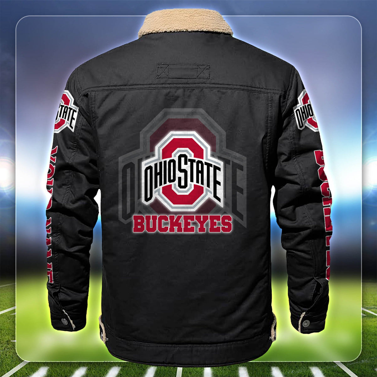 Ohio State Buckeyes Fleece Bomber Jacket Customized Your Name, Sport Team Jacket For Fans, Sport Gifts ETHY-53688