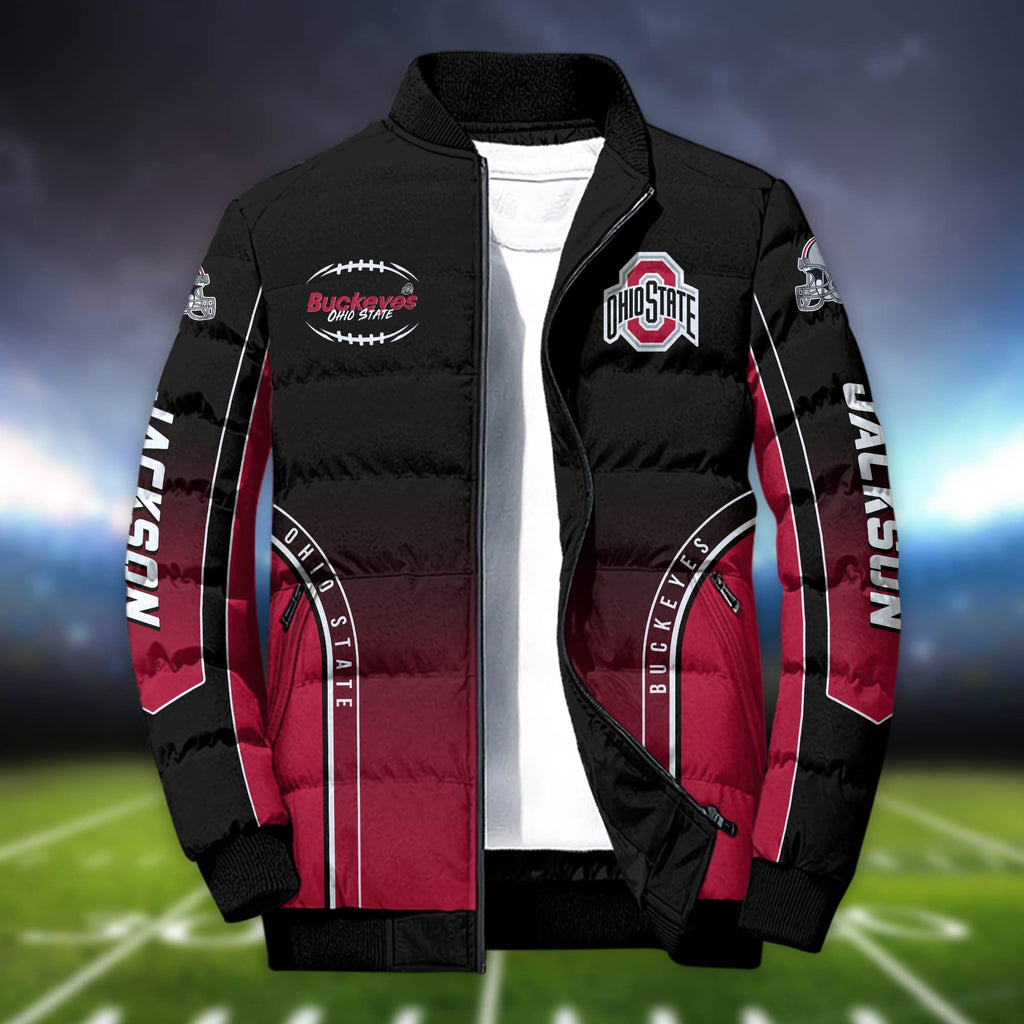 Ohio State Buckeyes Sport Puffer Jacket Custom Your Name, Sport Team Jackets, Sport Gifts For Football Lovers ETHY-61688 Puffer Jacket