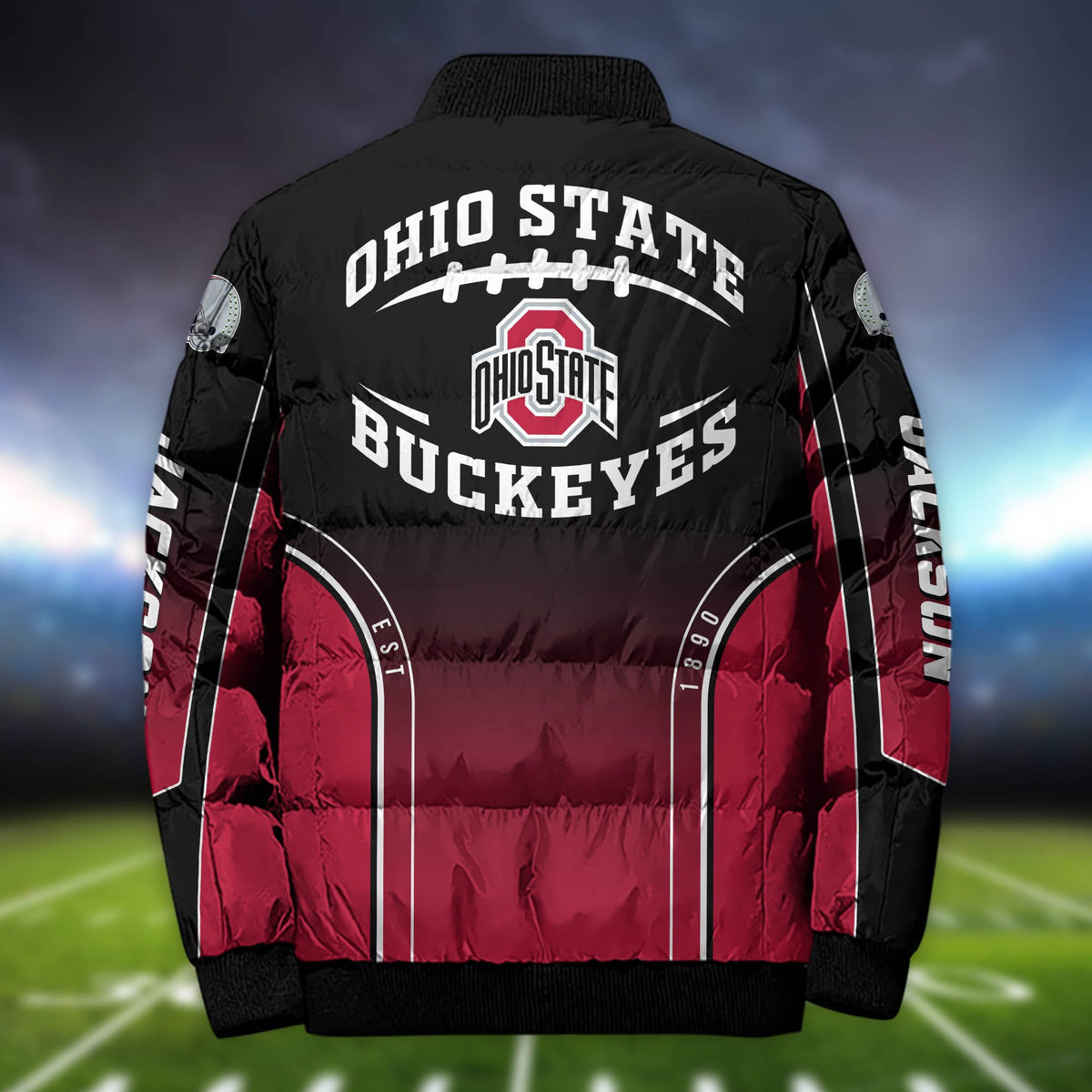 Ohio State Buckeyes Sport Puffer Jacket Custom Your Name, Sport Team Jackets, Sport Gifts For Football Lovers ETHY-61688 Puffer Jacket
